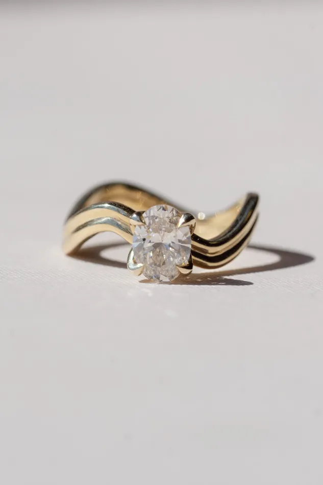 Foe Dear Rings Leilani Ring 105ct Champagne GIA Oval Brilliant Diamond readytoship