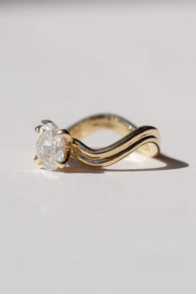 Foe Dear Rings Leilani Ring 105ct Champagne GIA Oval Brilliant Diamond readytoship