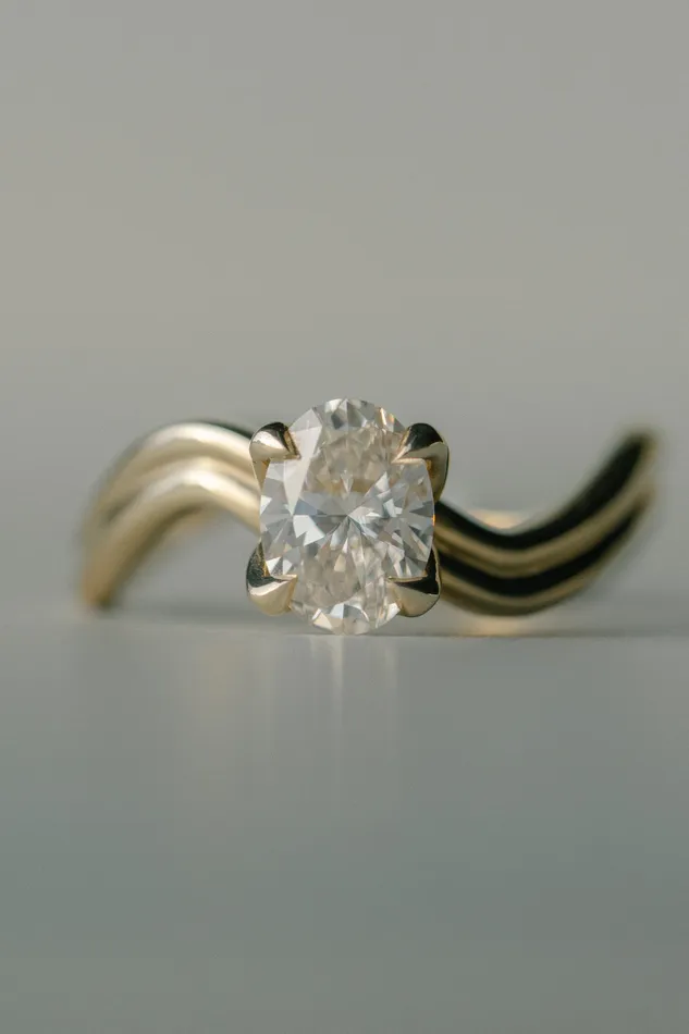 Foe Dear Rings Leilani Ring 105ct Champagne GIA Oval Brilliant Diamond readytoship