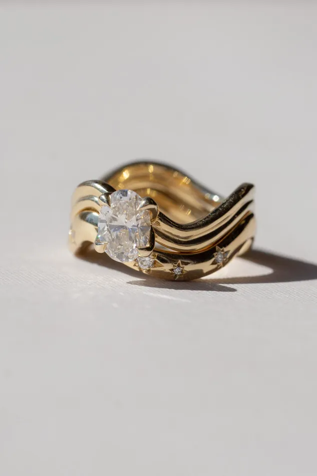 Foe Dear Rings Leilani Ring 105ct Champagne GIA Oval Brilliant Diamond readytoship