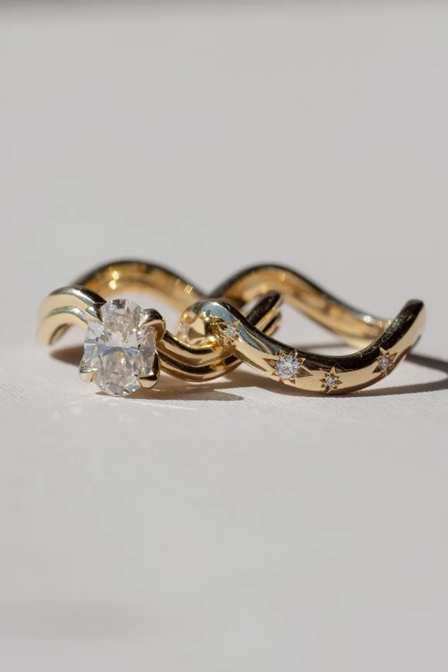 Foe Dear Rings Leilani Ring 105ct Champagne GIA Oval Brilliant Diamond readytoship