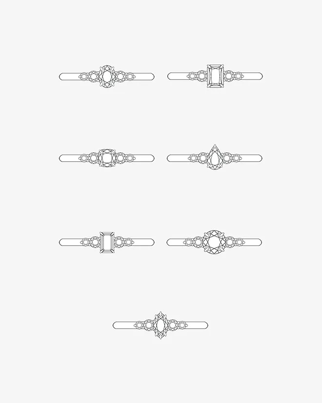 Foe Dear Rings Selene Ring White Lab Grown Diamond madetoorder