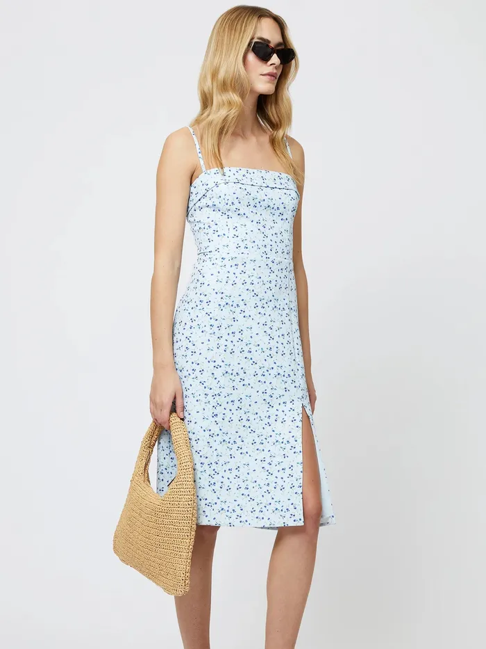 French Connection Echo Crepe Midi Dress French Connection Earrings
