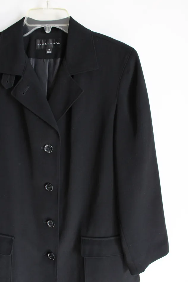 Gallery Black Light Blazer Style Coat M Gallery Necklaces