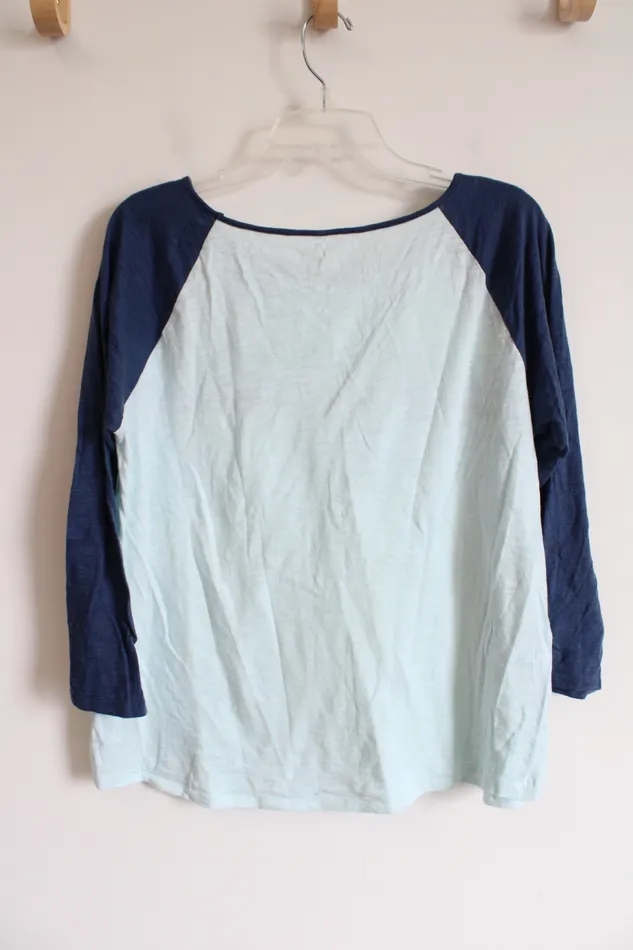 Gap Blue Striped Baseball Cotton Tee L Gap Rings