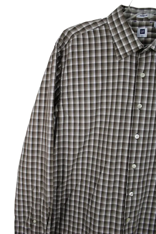 Gap Premium Brown Plaid Button Down Shirt XL Gap Earrings