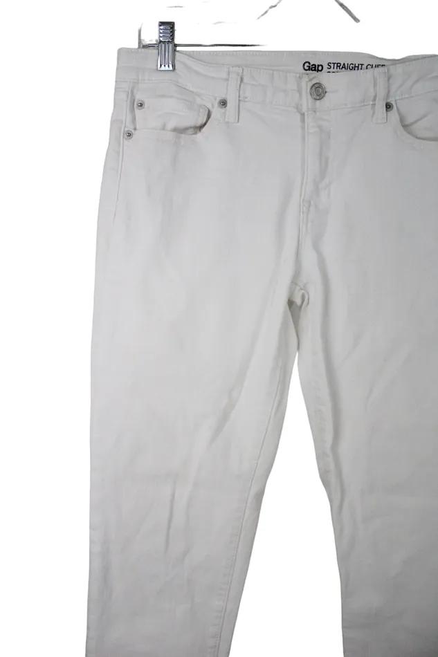 Gap Straight Cuff White Jeans 6 Gap Earrings