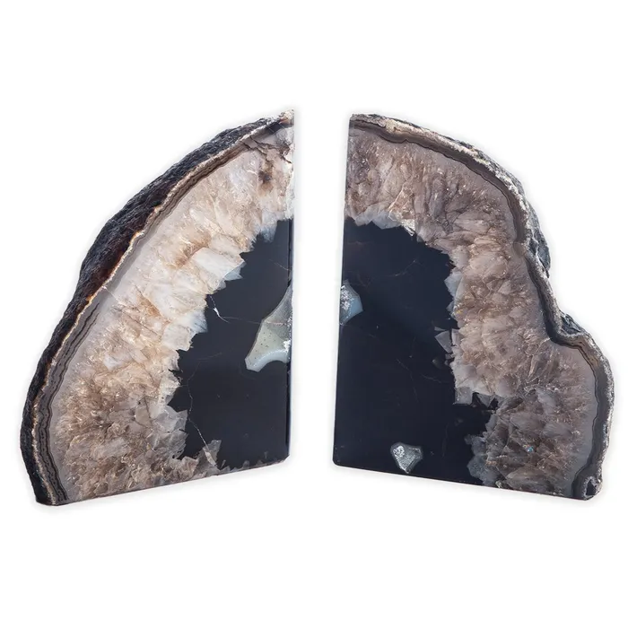 Geocentral Black Agate Bookends Set 2Piece GEOCENTRAL Rings