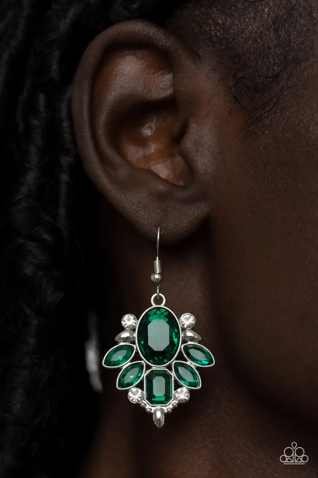 Glitzy GoGetter Green Paparazzi Accessories Earrings