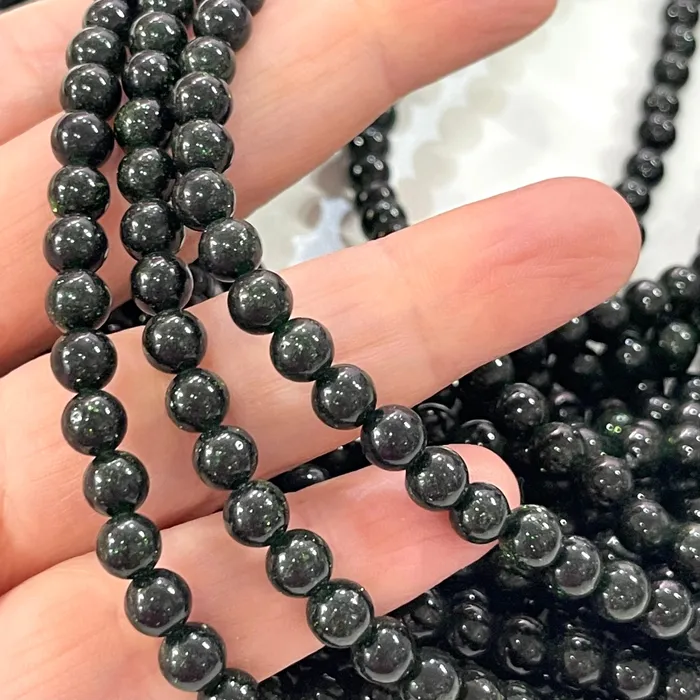 Green Sandstone 6mm Gemstone Beads 63 Beads Peppy Beads Earrings