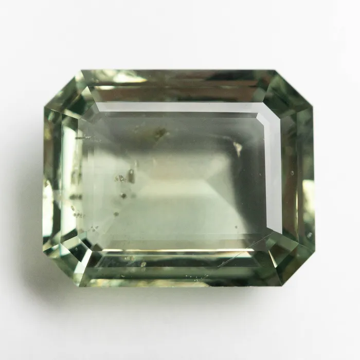 Green Step Cut Sapphire 942ct Cut Corner Rectangle Misfit Gems Rings