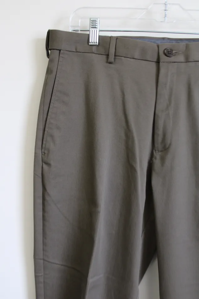 Haggar Earrings Haggar Classic Fit Premium No Iron Brown Khaki 34X29