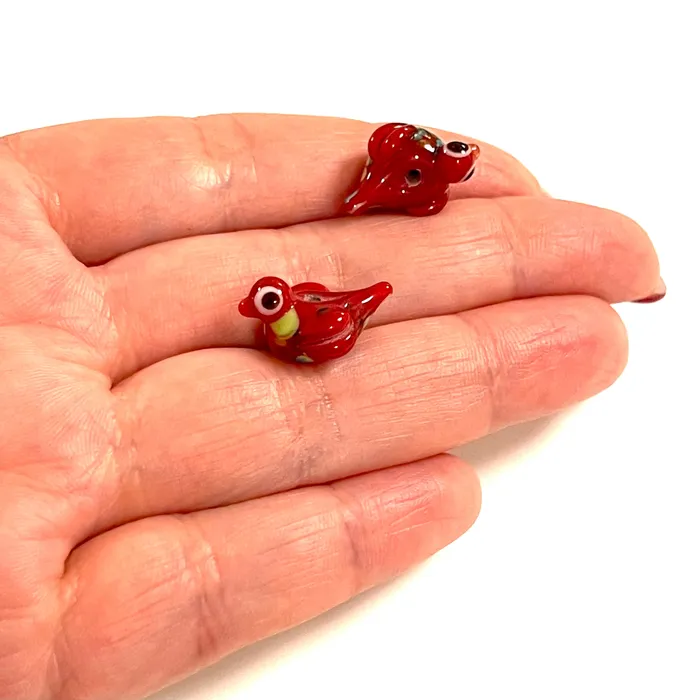 Hand Made Murano Glass Bird Charm Peppy Beads Charm Necklaces Hand Made Murano Glass Bird Charm Peppy Beads Charm Necklaces