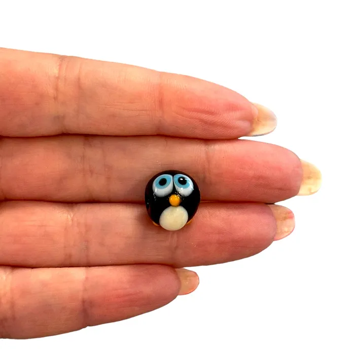 Hand Made Murano Glass Penguin Charm Peppy Beads Charm Necklaces