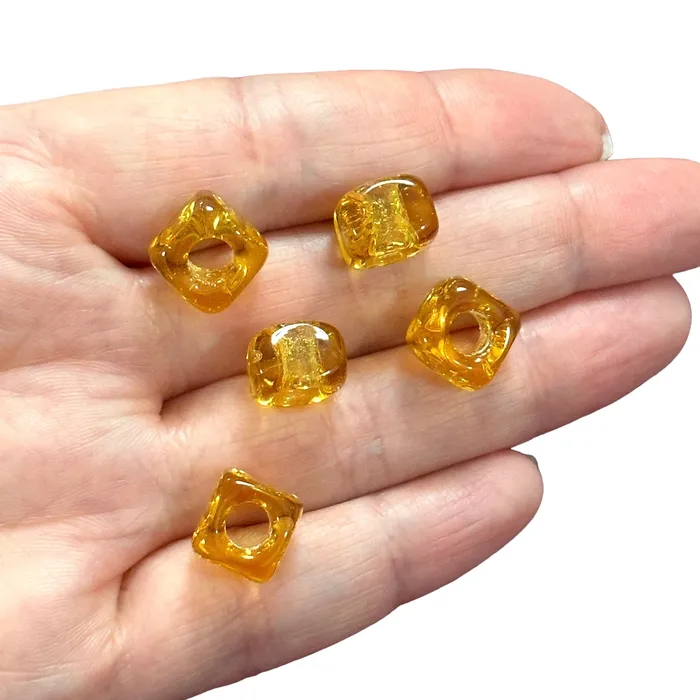 Hand Made Murano Glass Square Beads With 5mm Holes 5 pcs in a pack Peppy Beads Earrings Hand Made Murano Glass Square Beads With 5mm Holes 5 pcs in a pack Peppy Beads Earrings
