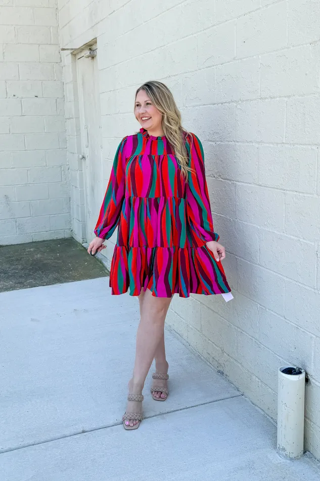 Haptics Earrings Living On Love Abstract Tiered Dress