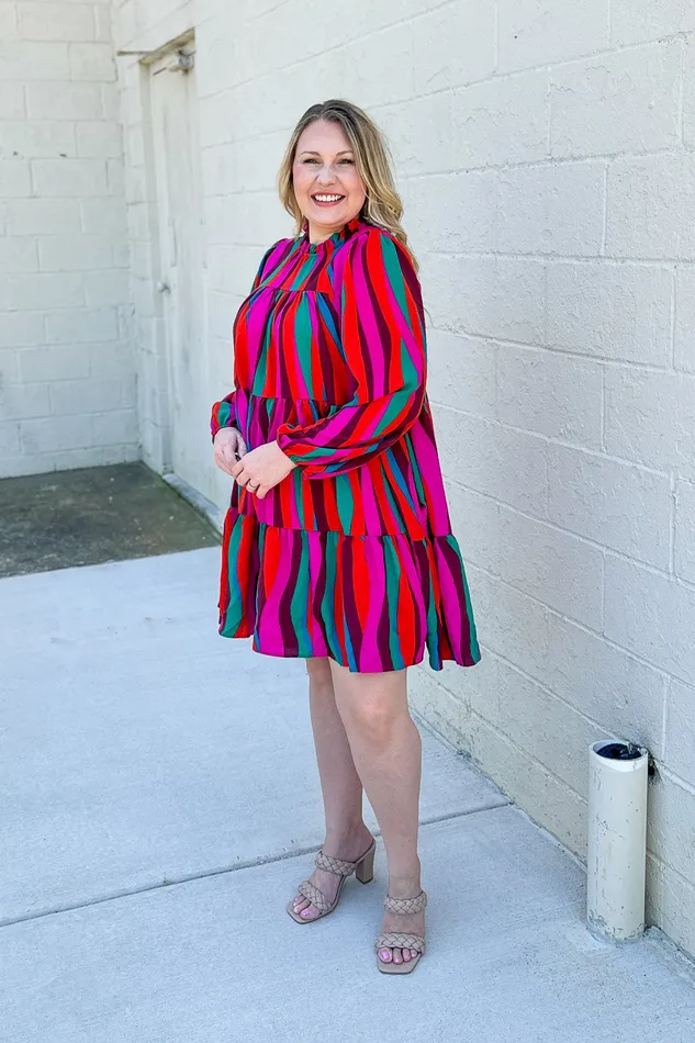 Haptics Earrings Living On Love Abstract Tiered Dress