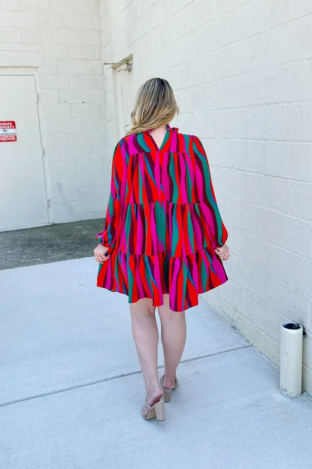 Haptics Earrings Living On Love Abstract Tiered Dress