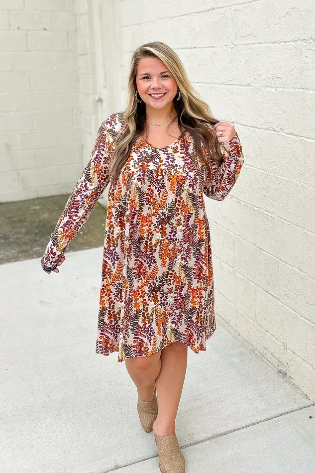 Haptics Rings Daring Heart Floral Dress Taupe