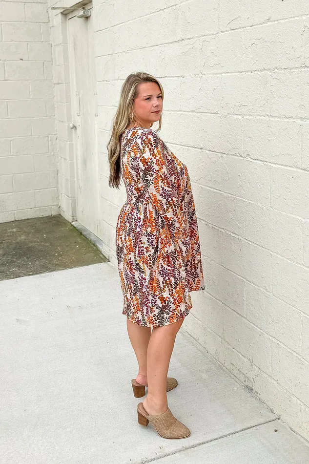 Haptics Rings Daring Heart Floral Dress Taupe