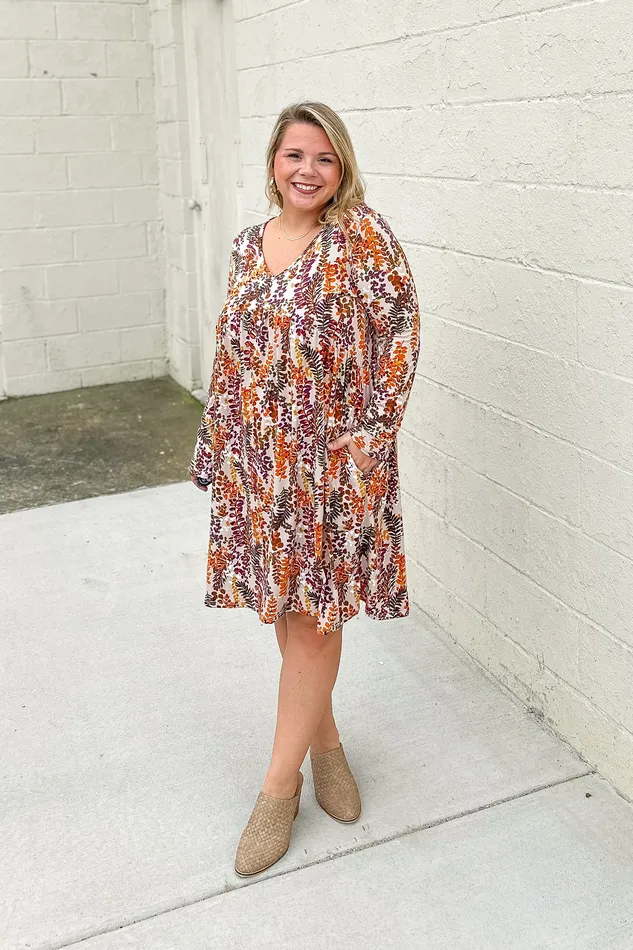 Haptics Rings Daring Heart Floral Dress Taupe