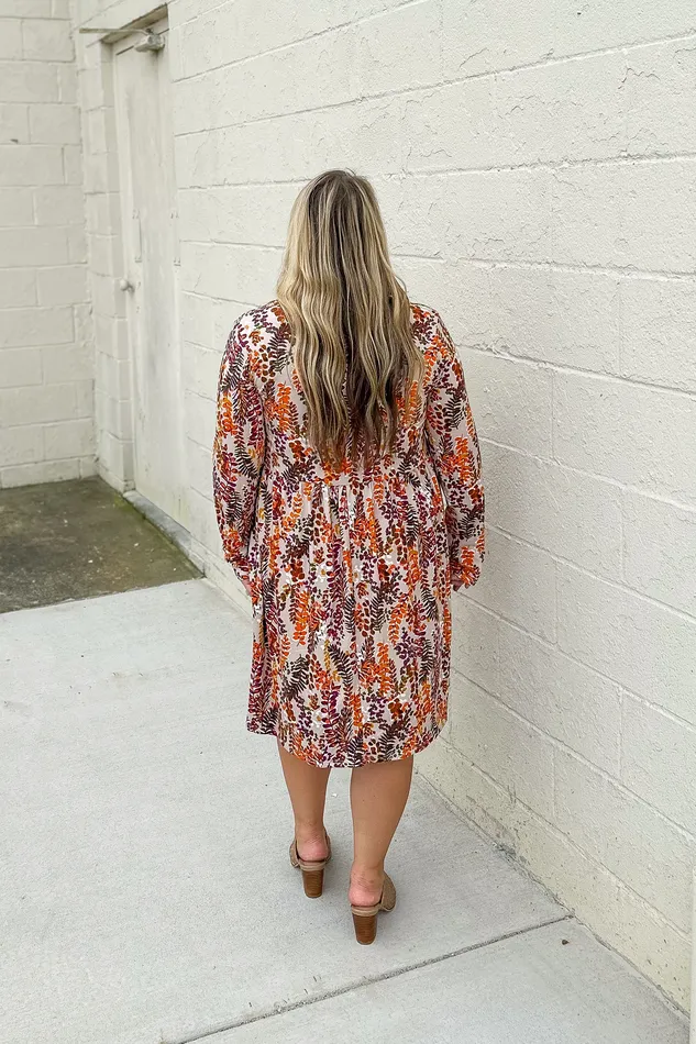 Haptics Rings Daring Heart Floral Dress Taupe
