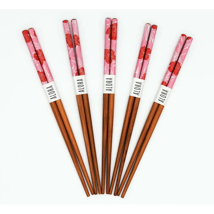 Hawaii Chopstick Company Hibiscus Reusable Bamboo Chopsticks ALOHACHOPSTICKS Earrings
