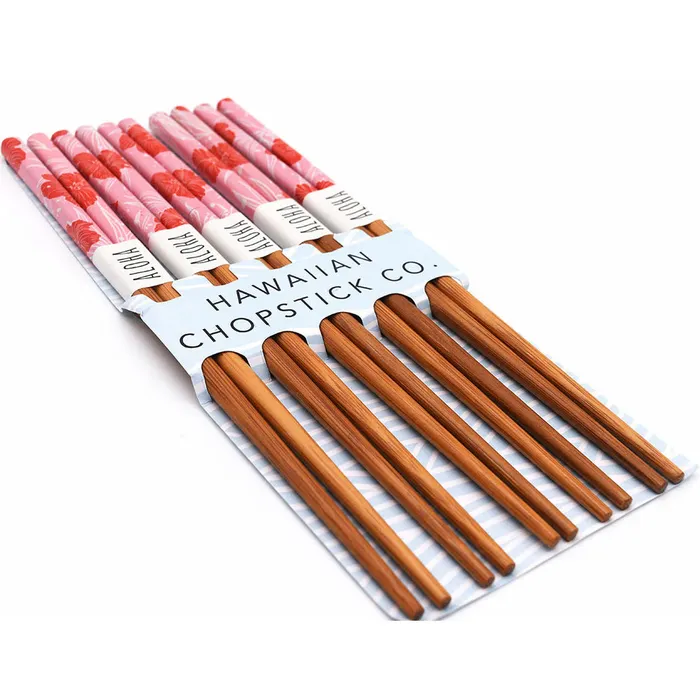 Hawaii Chopstick Company Hibiscus Reusable Bamboo Chopsticks ALOHACHOPSTICKS Earrings