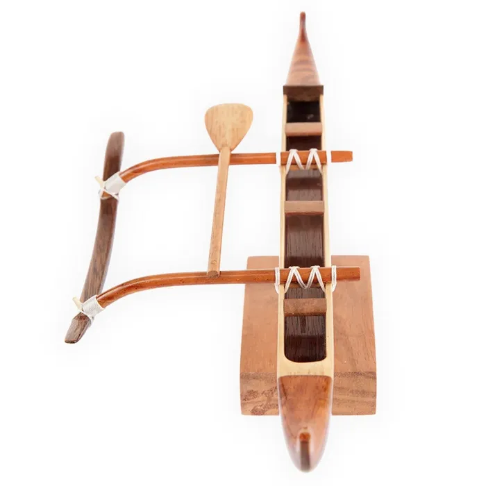HAWAIIDECOR Earrings Handcarved Hawaiian Koa Wood Racing Canoe Replica