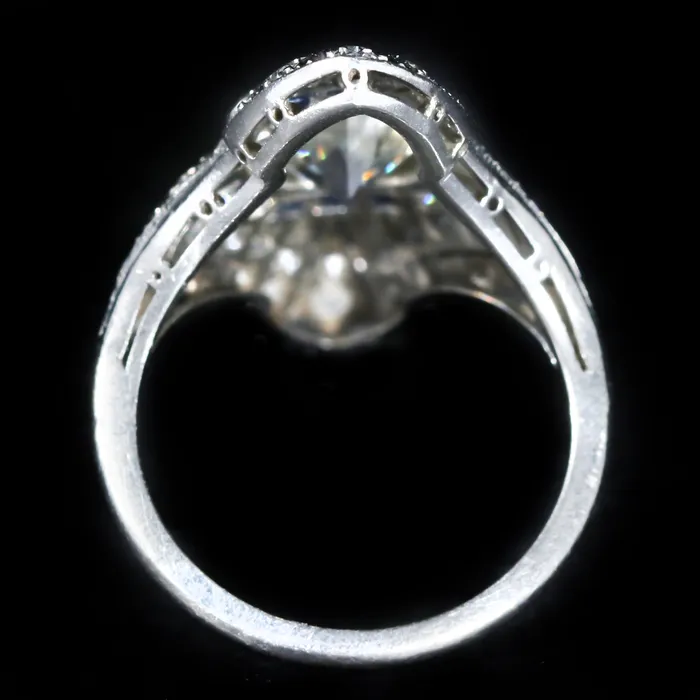 Heirloom Jewelers Rings Art Deco 160 Carat Old European Cut Diamond and Sapphire Ring