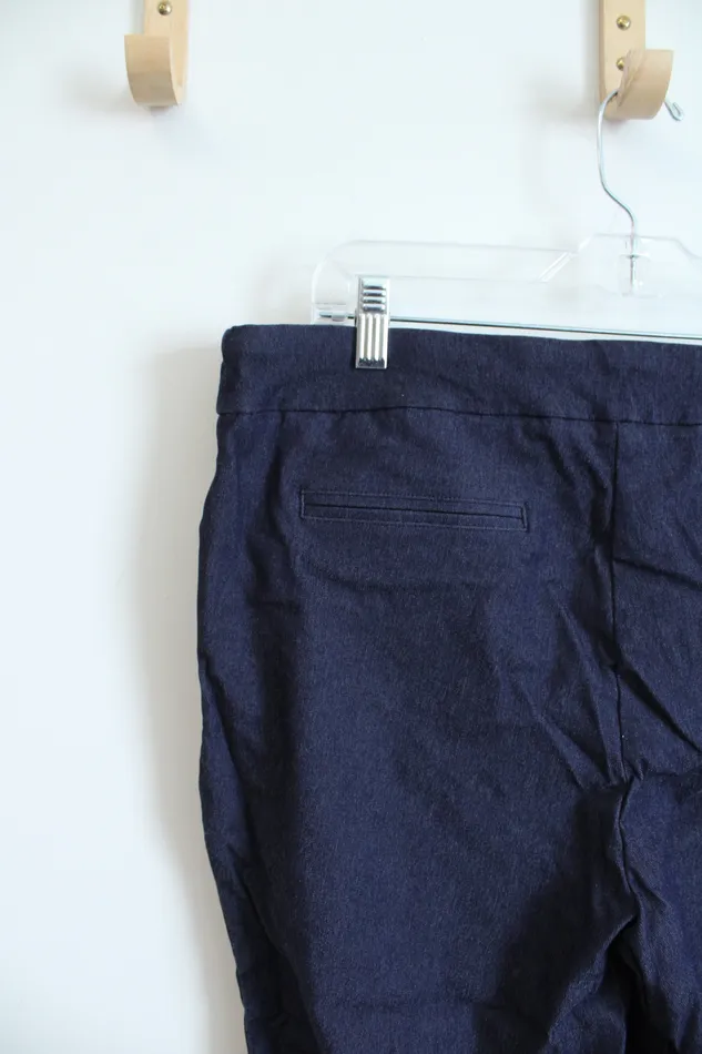 Hilary Radley Navy Denim Stretch Capri Pants XL Hilary Radley Earrings