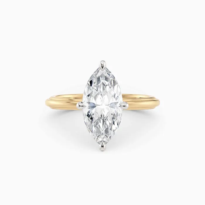 Honey Jewelry Co Rings Abby Marquise Solitaire Tapered Band Engagement Ring Honey Jewelry Co Rings Abby Marquise Solitaire Tapered Band Engagement Ring