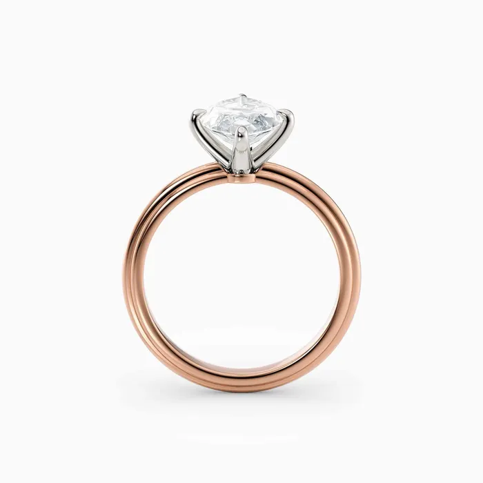 Honey Jewelry Co Rings Abby Marquise Solitaire Tapered Band Engagement Ring