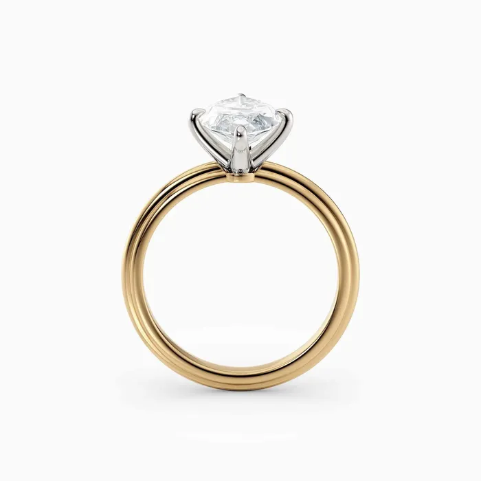 Honey Jewelry Co Rings Abby Marquise Solitaire Tapered Band Engagement Ring