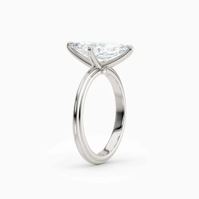 Honey Jewelry Co Rings Abby Marquise Solitaire Tapered Band Engagement Ring