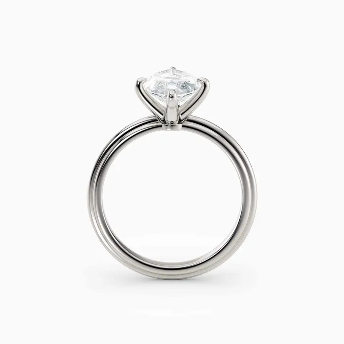 Honey Jewelry Co Rings Abby Marquise Solitaire Tapered Band Engagement Ring