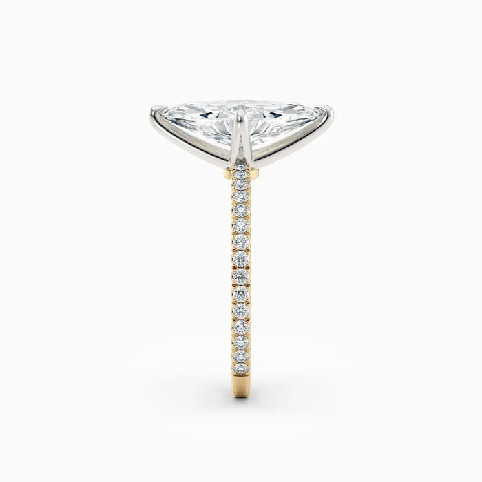 Honey Jewelry Co Rings Sarah Marquise Solitaire Engagement Ring with Pave Band