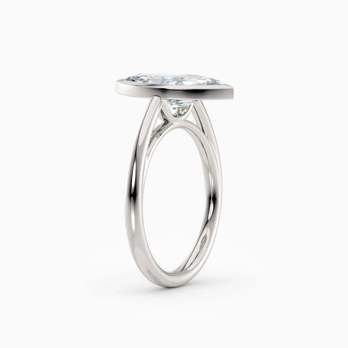 Honey Jewelry Co Rings Winnie Cathedral Marquise Bezel Engagement Ring