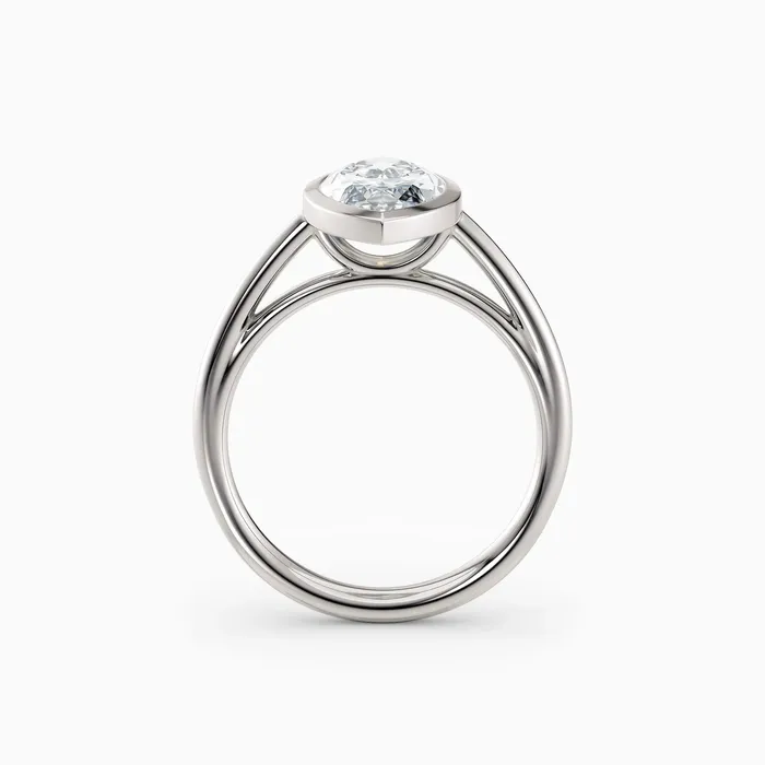 Honey Jewelry Co Rings Winnie Cathedral Marquise Bezel Engagement Ring