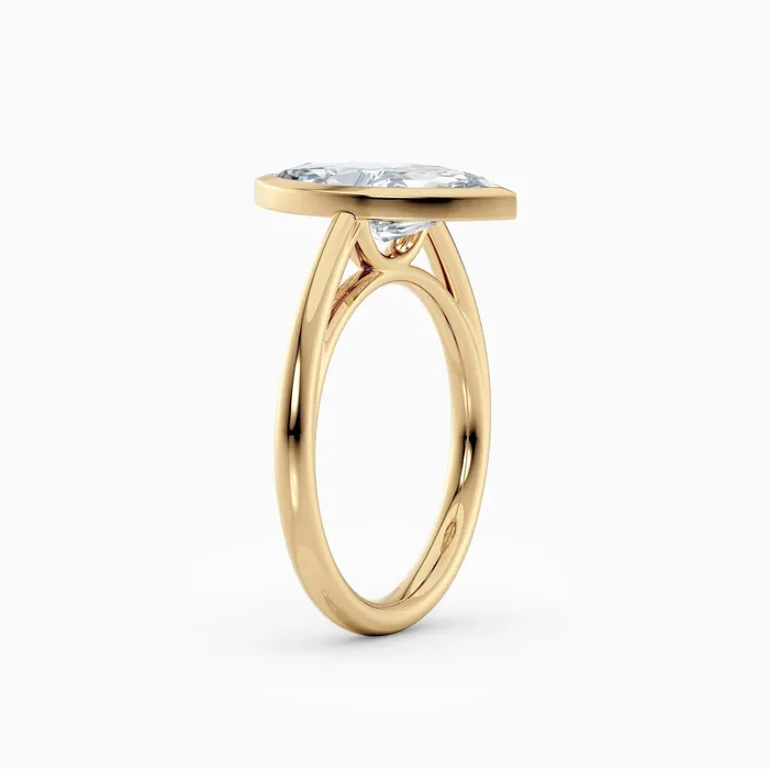 Honey Jewelry Co Rings Winnie Cathedral Marquise Bezel Engagement Ring