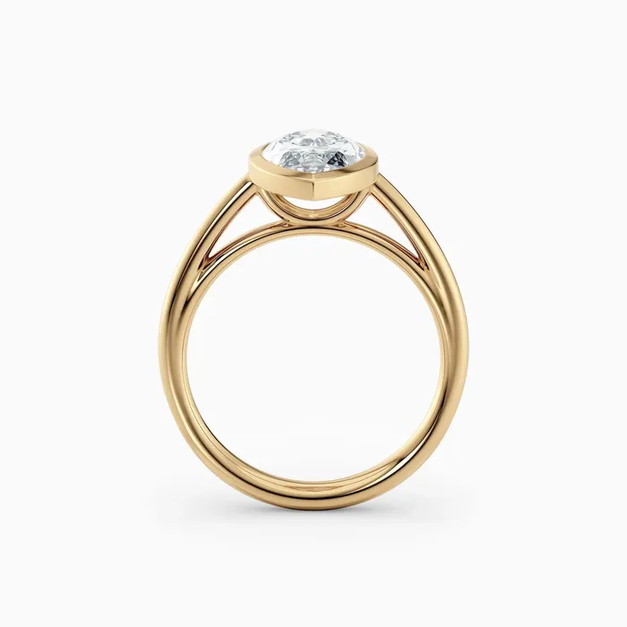 Honey Jewelry Co Rings Winnie Cathedral Marquise Bezel Engagement Ring