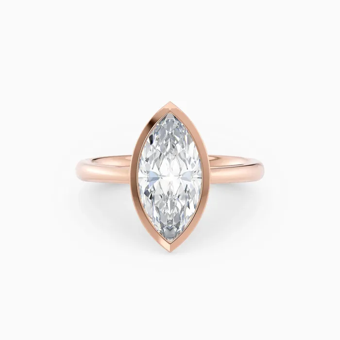 Honey Jewelry Co Rings Winnie Cathedral Marquise Bezel Engagement Ring