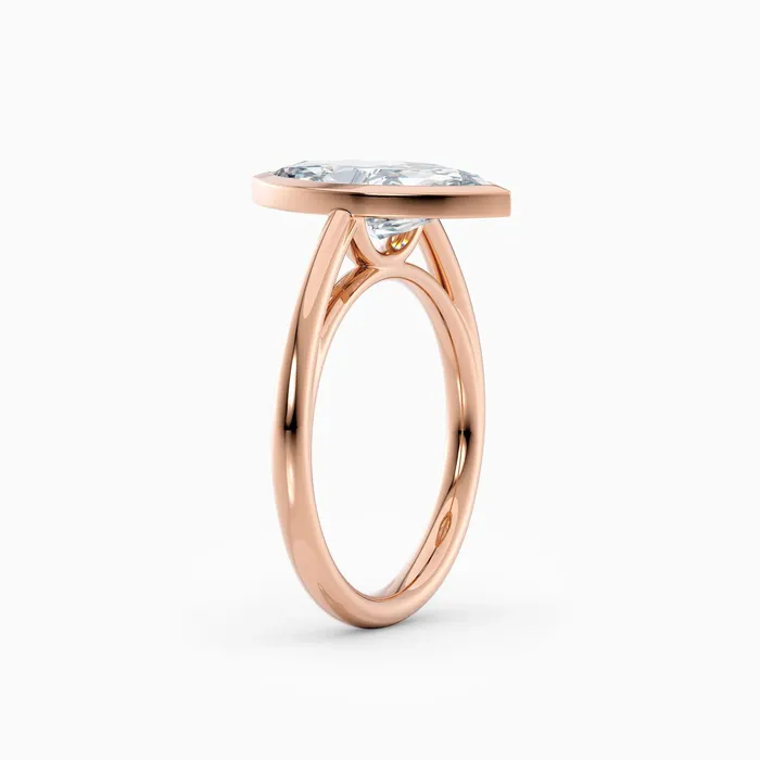 Honey Jewelry Co Rings Winnie Cathedral Marquise Bezel Engagement Ring