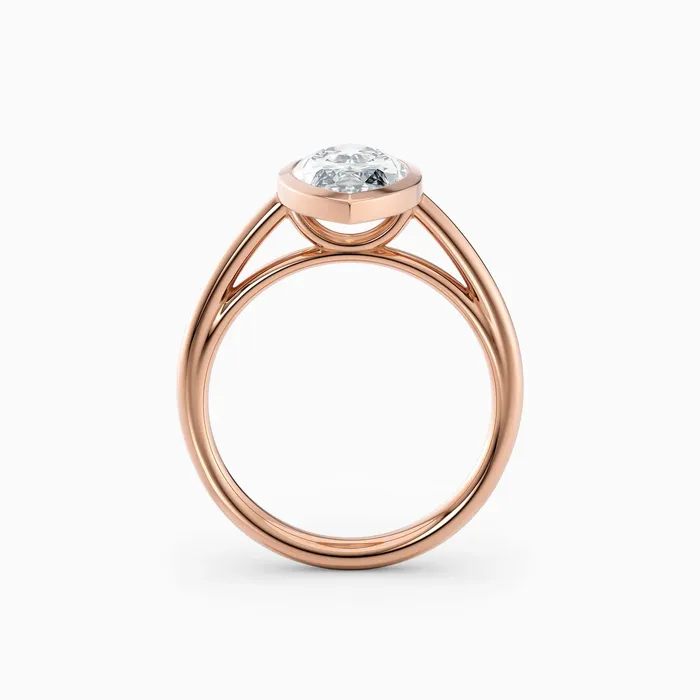 Honey Jewelry Co Rings Winnie Cathedral Marquise Bezel Engagement Ring