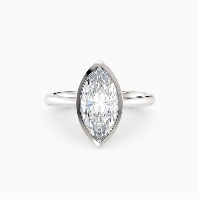 Honey Jewelry Co Rings Winnie Cathedral Marquise Bezel Engagement Ring
