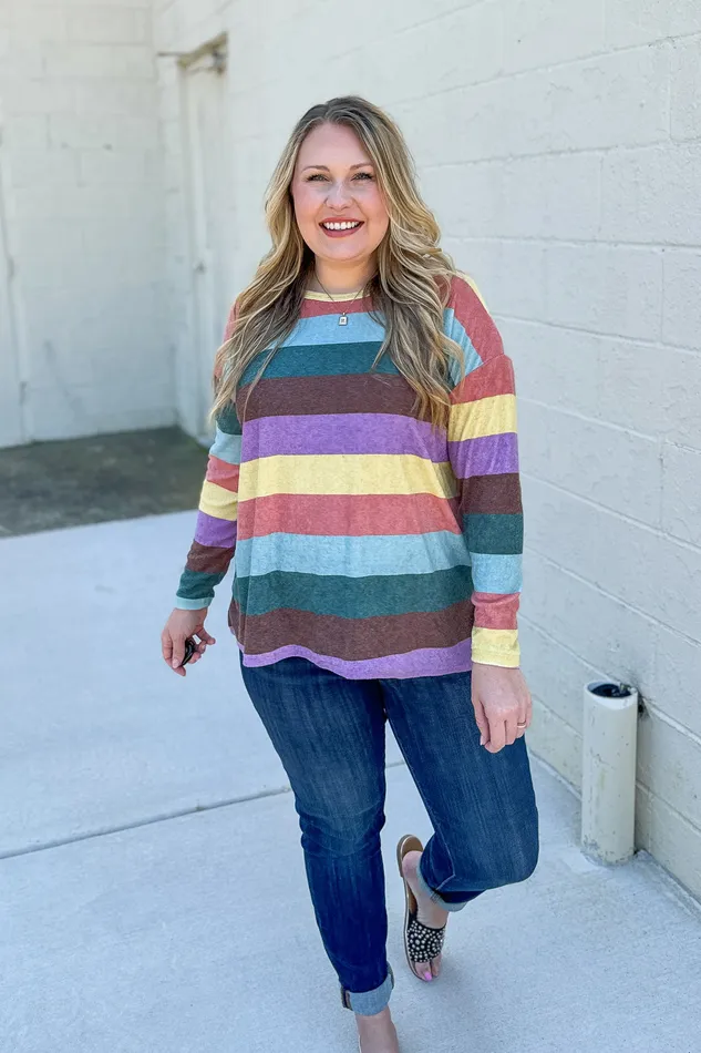Hopely Earrings Choose Your Color Stripe Top