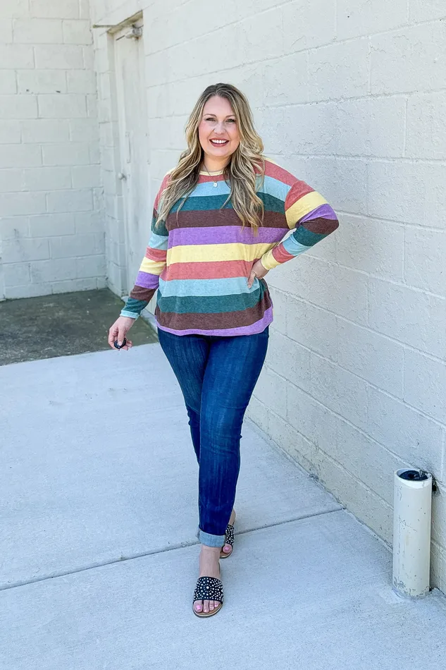 Hopely Earrings Choose Your Color Stripe Top