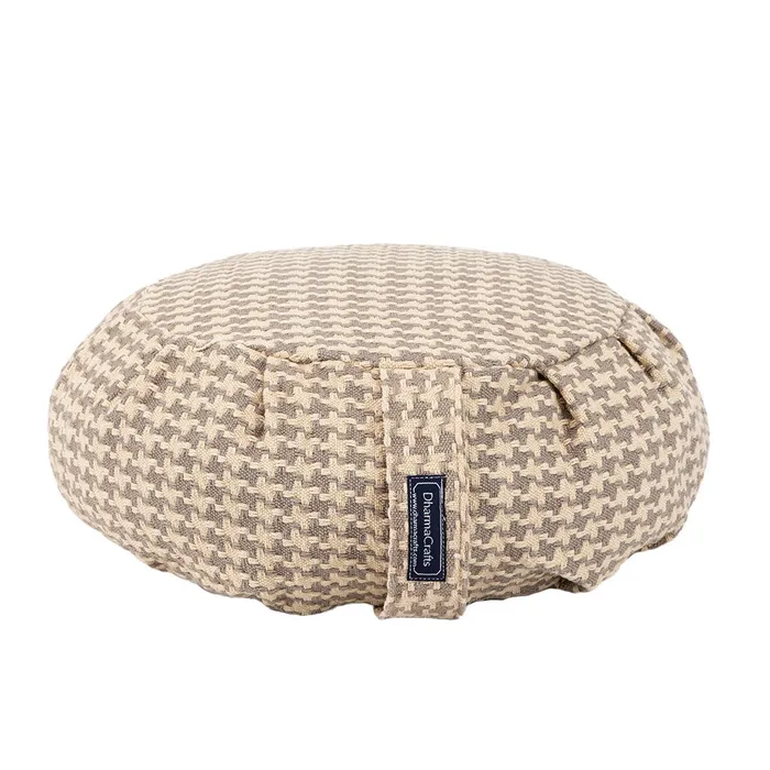 Houndstooth Beige Buckwheat Hull Zafu COVER ONLY DharmaCrafts Earrings