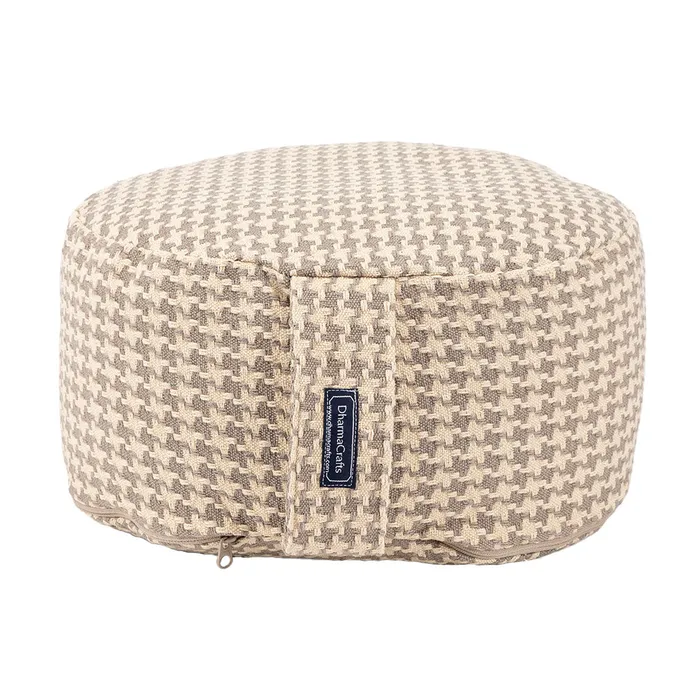 Houndstooth Beige Buckwheat Hull Zafu COVER ONLY DharmaCrafts Earrings