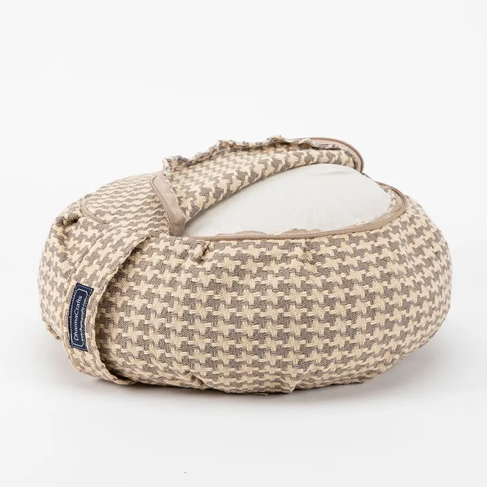 Houndstooth Beige Buckwheat Hull Zafu COVER ONLY DharmaCrafts Earrings